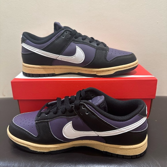 NIB Women Nike Dunk Low Next Nature DD1873 500  Dark Raisin/White/Black/Sesame - Picture 4 of 6